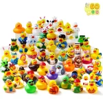 SYNCFUN 120Pcs Rubber Ducks Bath Shower Toys, Mini Rubber Duckie Toys with Mesh Carry Bag for Kids Baby Halloween Birthday Gifts Party Favors