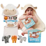 Tickle & Main Noahs Ark Baptism Gifts for Boys, Ark Toy Gift Set for Baby Shower and Birthday, Fun 5-Piece Set Includes Story Book